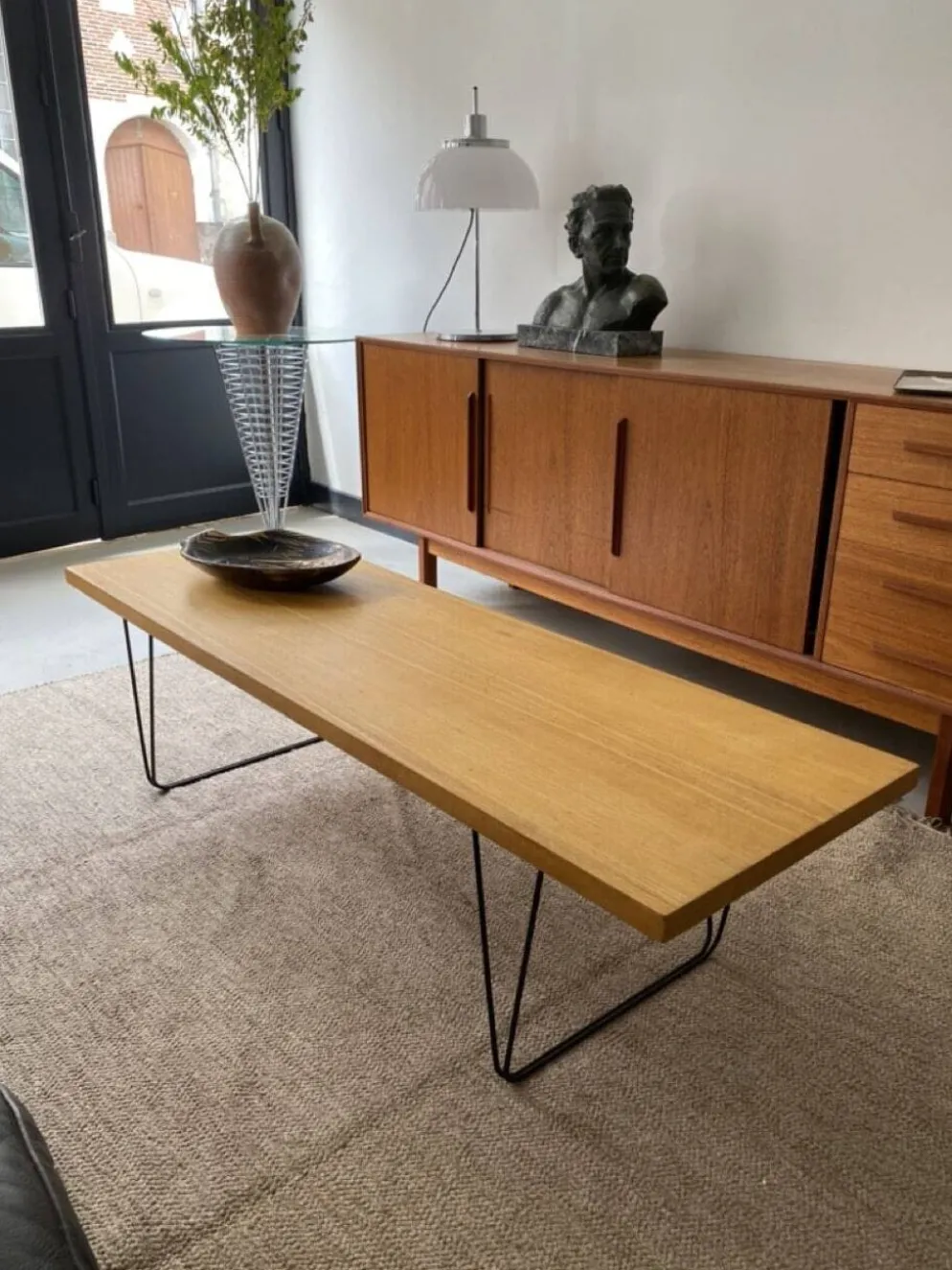 Table basse vintage attribuée à Pierre Paulin "CM 191", édition Thonet