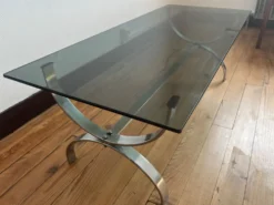 Table basse vintage chromé