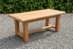 Table basse vintage en chêne style table de ferme – bois naturel – 103 cm