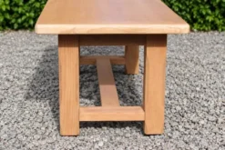Table basse vintage en chêne style table de ferme – bois naturel – 103 cm