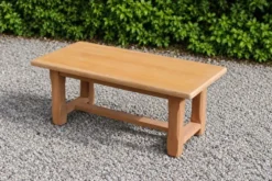 Table basse vintage en chêne style table de ferme – bois naturel – 103 cm