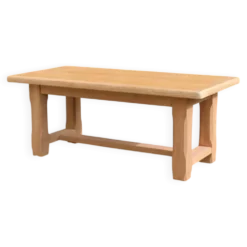 Table basse vintage en chêne style table de ferme – bois naturel – 103 cm