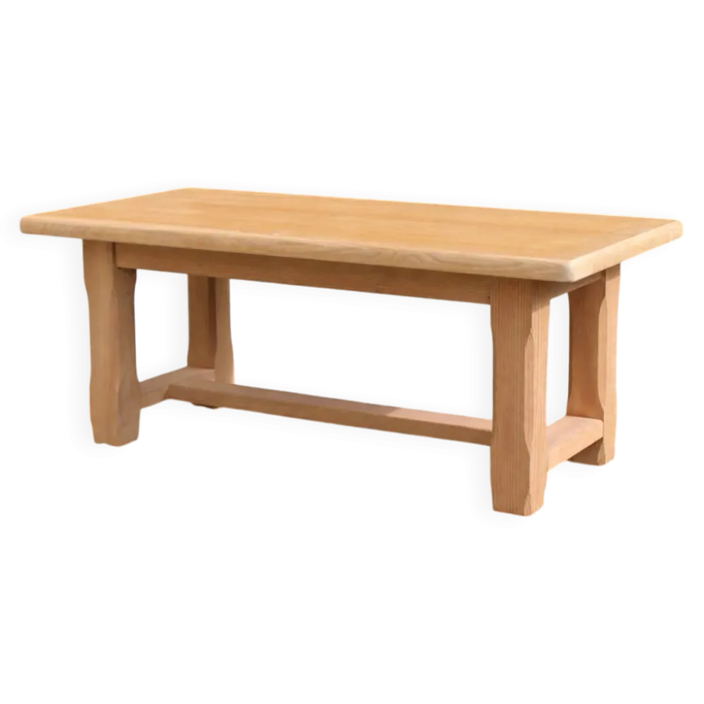Table basse vintage en chêne style table de ferme – bois naturel – 103 cm