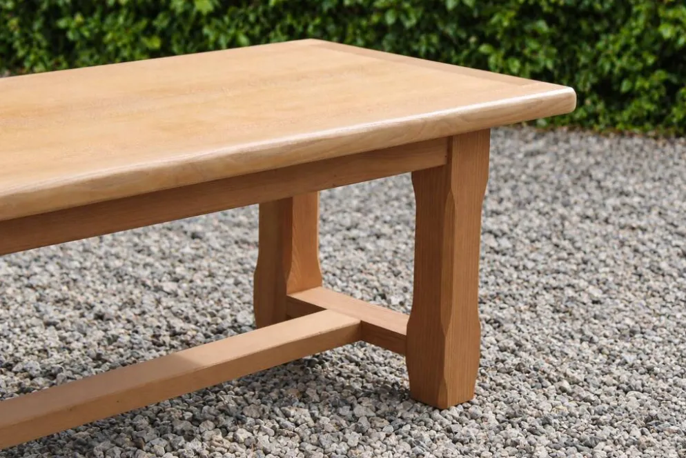 Table basse vintage en chêne style table de ferme – bois naturel – 103 cm