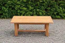 Table basse vintage en chêne style table de ferme – bois naturel – 103 cm