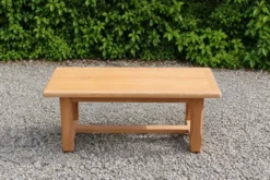 Table basse vintage en chêne style table de ferme – bois naturel – 103 cm