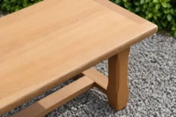 Table basse vintage en chêne style table de ferme – bois naturel – 103 cm