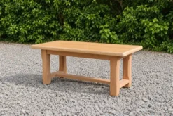 Table basse vintage en chêne style table de ferme – bois naturel – 103 cm