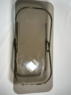 Table basse vintage en chrome et verre fumé, années 70