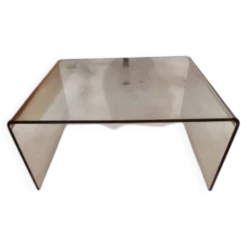 Table basse vintage en plastique fumé