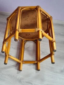 Table basse vintage en rotin