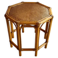 Table basse vintage en rotin