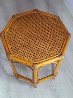 Table basse vintage en rotin