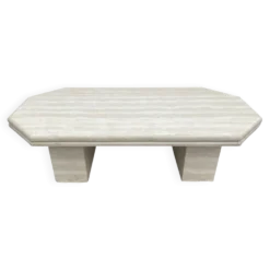 Table basse vintage en travertin années 70