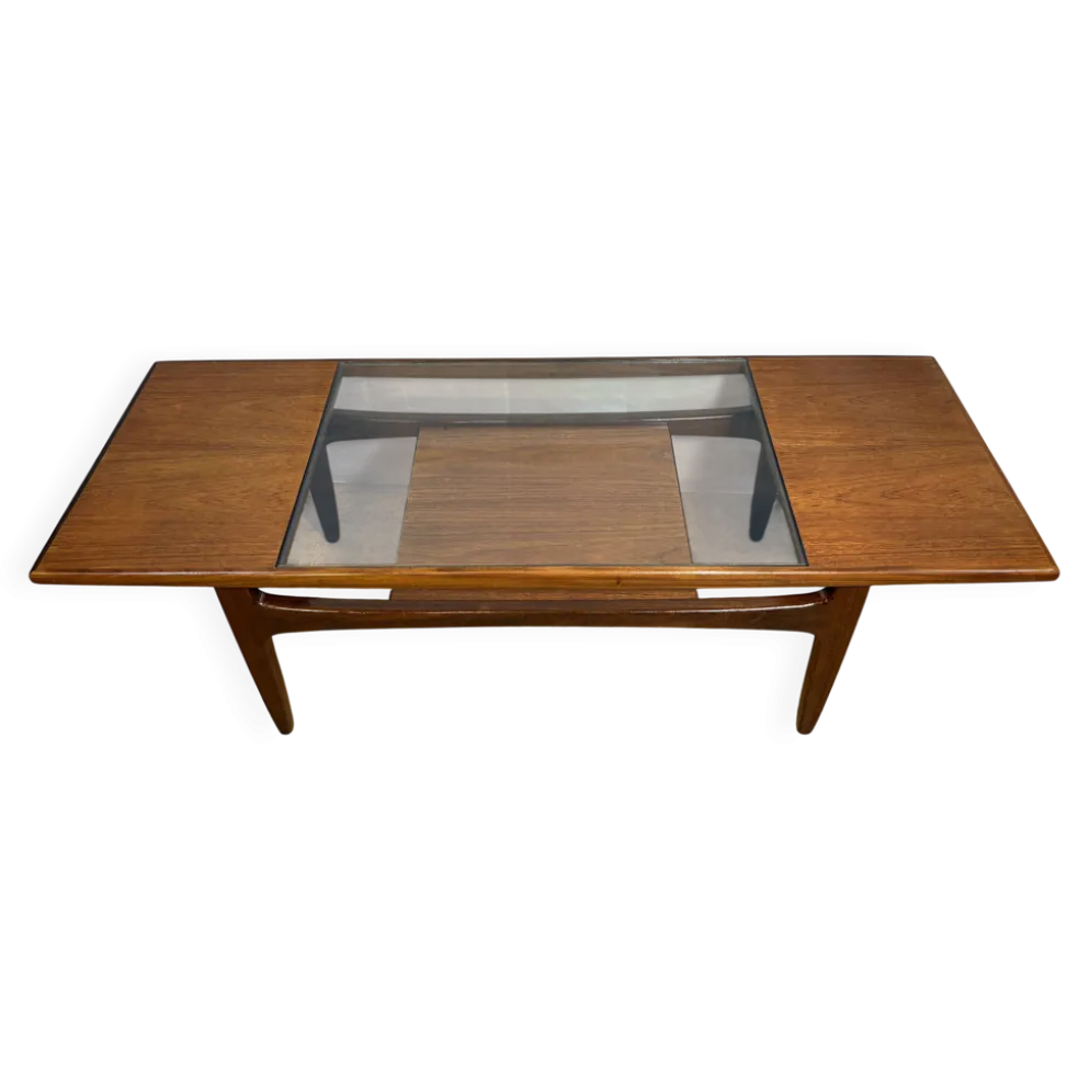Table basse vintage G-Plan "Mad Men" gamme Fresco années 1960 en teck et afromosia