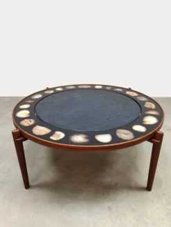 Table basse vintage Heinz Lilienthal ‘E8’ en agate et pierre