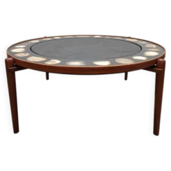 Table basse vintage Heinz Lilienthal ‘E8’ en agate et pierre