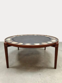 Table basse vintage Heinz Lilienthal ‘E8’ en agate et pierre