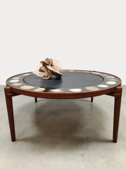 Table basse vintage Heinz Lilienthal ‘E8’ en agate et pierre