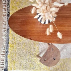 Table basse vintage plateau ovale scandinave