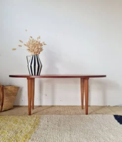 Table basse vintage plateau ovale scandinave