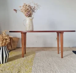 Table basse vintage plateau ovale scandinave
