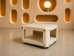 Table basse vintage Space Age – design futuriste années 70 – double pl