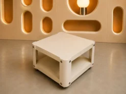 Table basse vintage Space Age – design futuriste années 70 – double pl