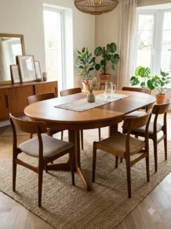 Table Baumann extensible en teck des années 60
