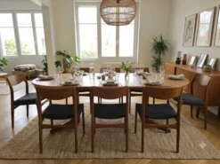 Table Baumann extensible en teck des années 60