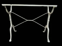 Table bistro Parisenne en fonte et marbre gris 1900