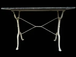 Table bistro Parisenne en fonte et marbre gris 1900