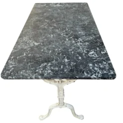 Table bistro Parisenne en fonte et marbre gris 1900