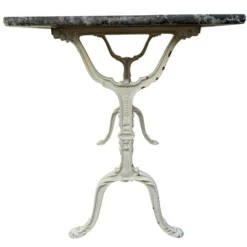Table bistro Parisenne en fonte et marbre gris 1900