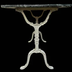 Table bistro Parisenne en fonte et marbre gris 1900