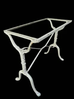 Table bistro Parisenne en fonte et marbre gris 1900