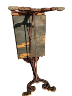 Table bistrot ancienne en fonte et marbre, France années 1900
