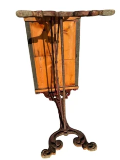 Table bistrot ancienne en fonte et marbre, France années 1900
