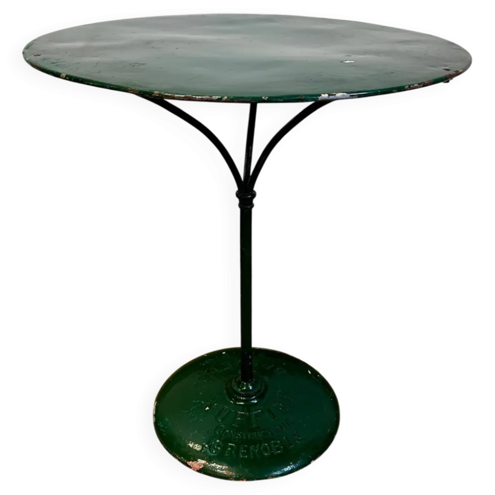 Table bistrot ancienne en métal –Ruffier Grenoble – peinture émaillé