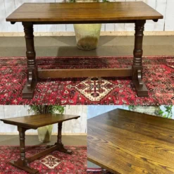 Table bistrot anglaise en frêne et hêtre des années 70