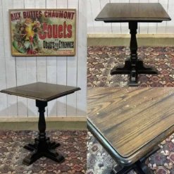 Table bistrot anglaise en orme, années 1970