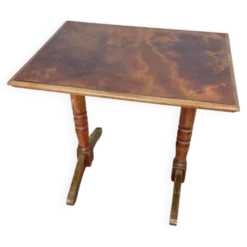 Table bistrot années 50 formica laiton
