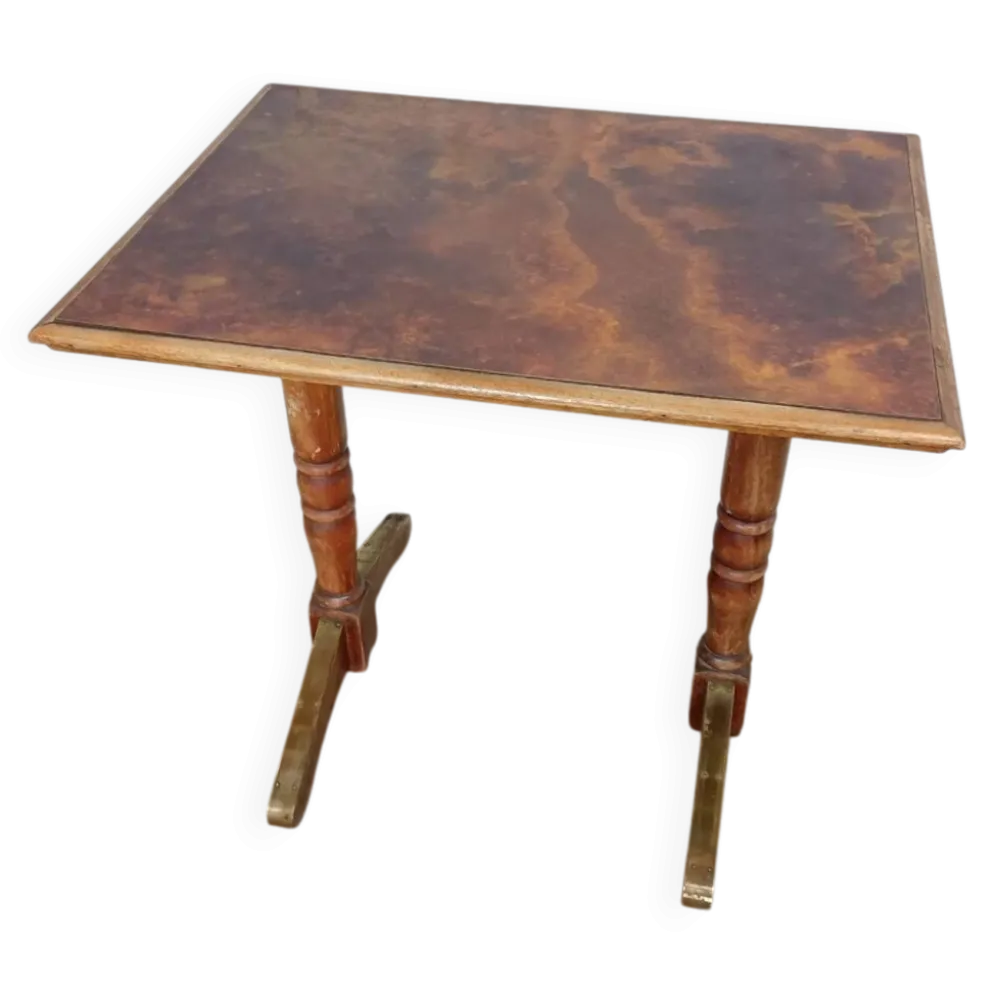 Table bistrot années 50 formica laiton