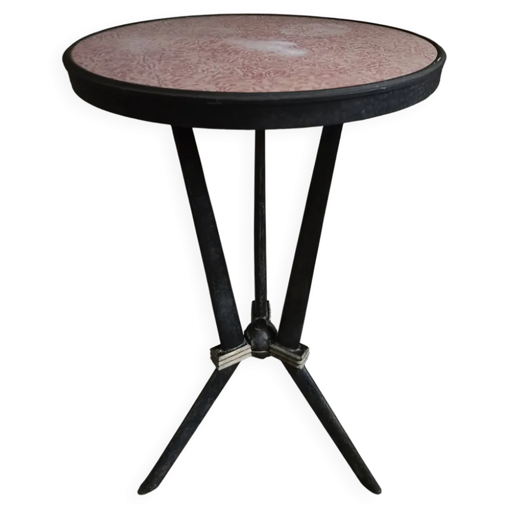 Table bistrot art déco française avec plateau Rex bakélite – c.1930–1940