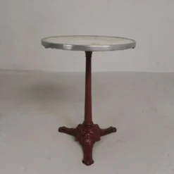 Table bistrot avec pieds en fonte et plateau en marbre, années 1920