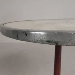 Table bistrot avec pieds en fonte et plateau en marbre, années 1920