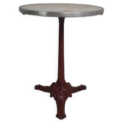 Table bistrot avec pieds en fonte et plateau en marbre, années 1920