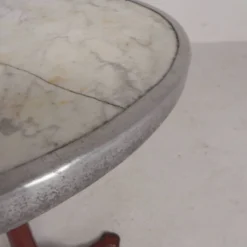 Table bistrot avec pieds en fonte et plateau en marbre, années 1920