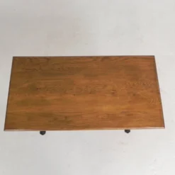 Table bistrot avec plateau en chêne sur piètement en fonte, années 1930