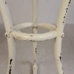 Table bistrot avec plateau en marbre et bordure en laiton, début du 20ème siècle